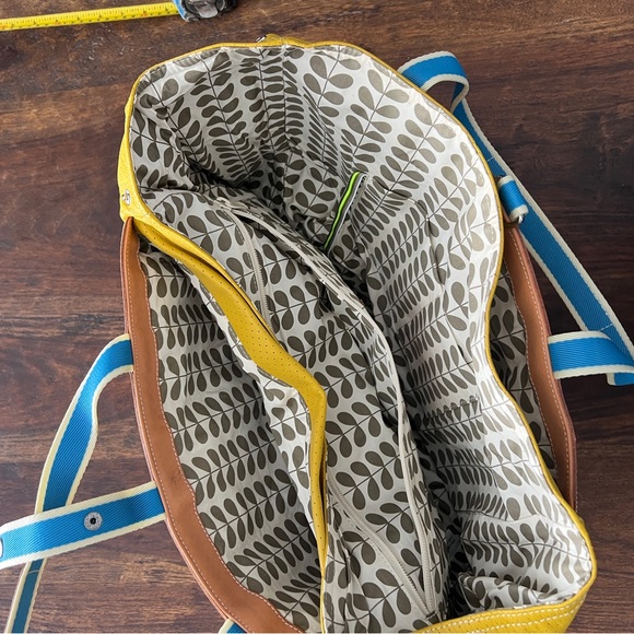 Orla Keily Yellow Tote Bag with Blue Accents - Picture 10 of 11